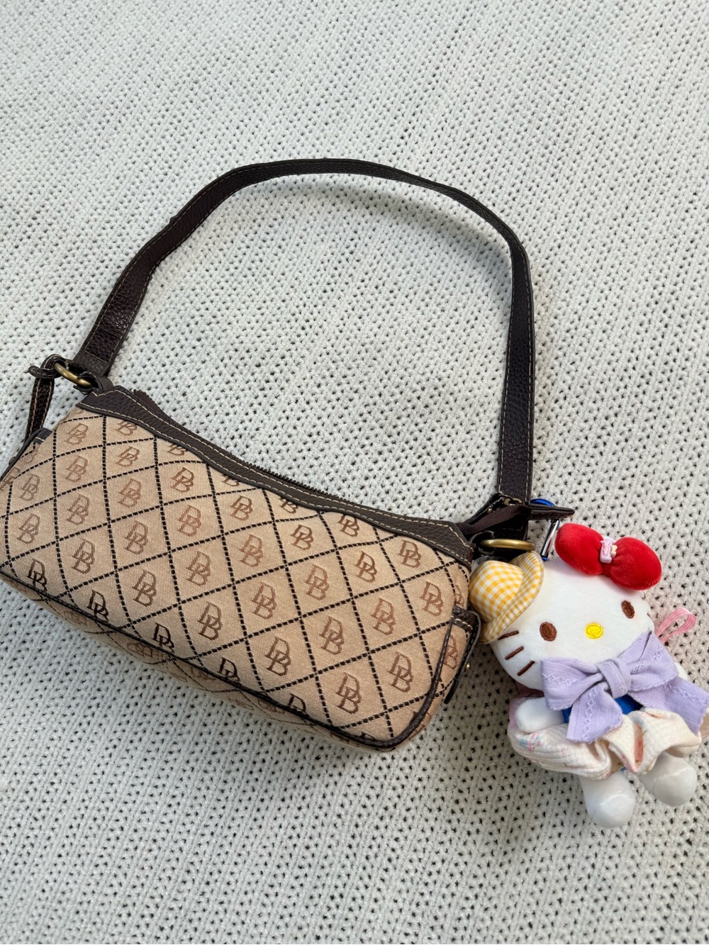 Dooney & Bourke Tan Signature Monogram Shoulder Bag